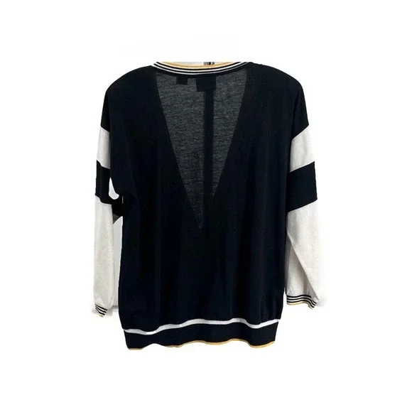 Active Elements Vtg‎ Blue Long Sleeve Cardigan Sz M Cozy Retro Knit Academia